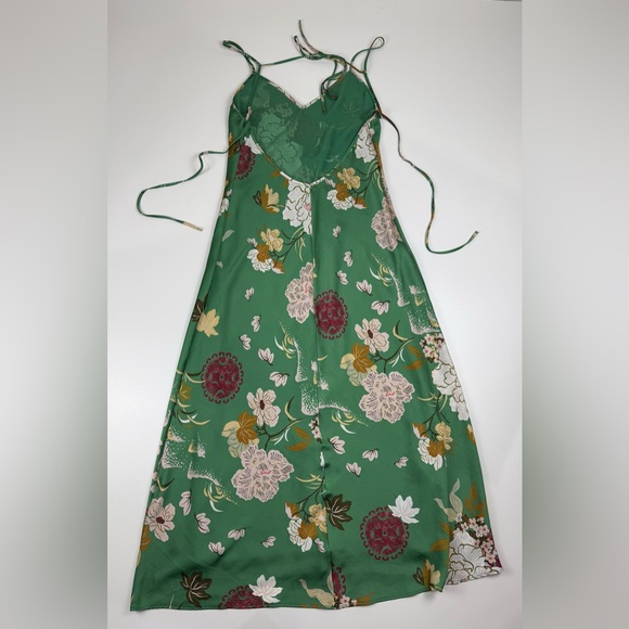 Zara Floral Midi Satin Slip Dress Fairy Bloomcore Blogger Glam Size M - Picture 11 of 12